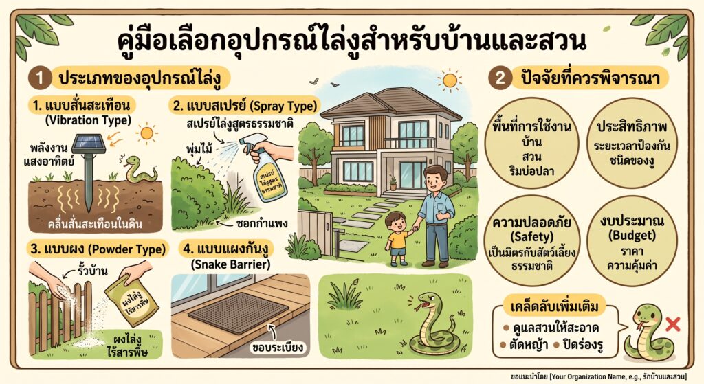 วิธีเลือกซื้อ อุปกรณ์ไล่งูสำหรับบ้านและสวน